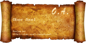 Ober Axel névjegykártya